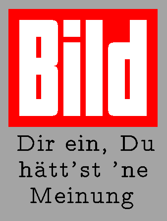 Bildzeitung-Logo: Bild dir ein, du htt'st 'ne Meinung